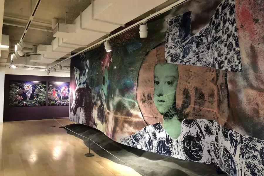 非洲的迪亚士波拉博物馆展示室里陈列着大规模的壁画. 贝博体彩app、加利福尼亚.